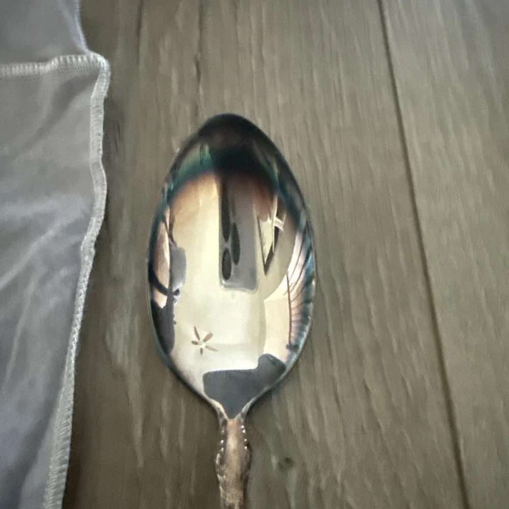 NEW Reed & Barton DRESDEN ROSE Silverplate 1953 Silverware Solid‎ Serving Spoon